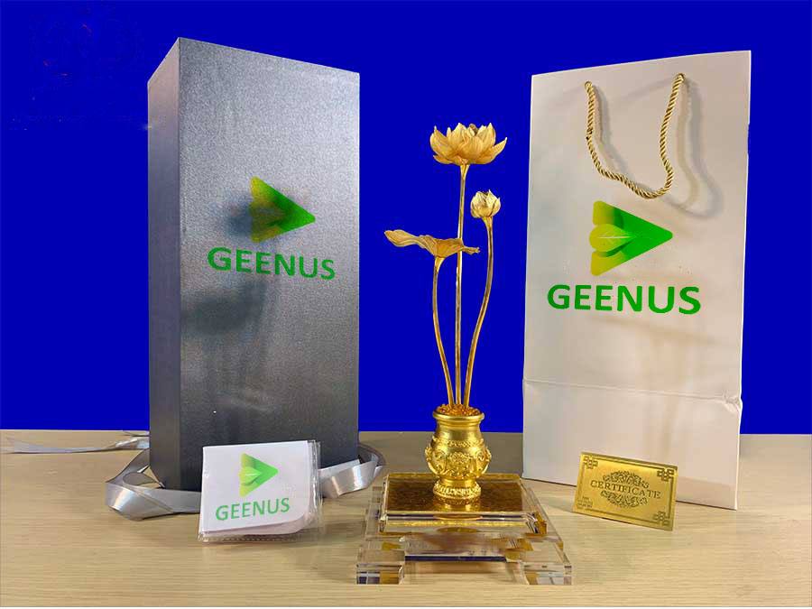 Chậu sen dát vàng