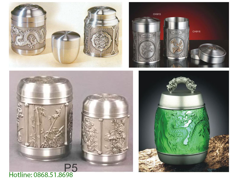 Hộp chè Pewter